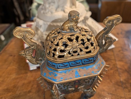 Fine Antique Chinese Cloisonne Enamel Censer - Picture 2 of 19