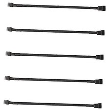 5 Pack 4-Pin PWM Fan Splitter Cable, Sleeved Braided Adapter Computer PC Fan