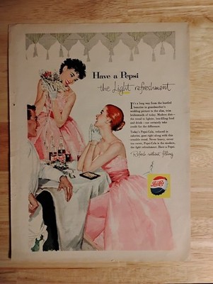 1957 Pepsi Cola Wedding Reception : Print Ad 