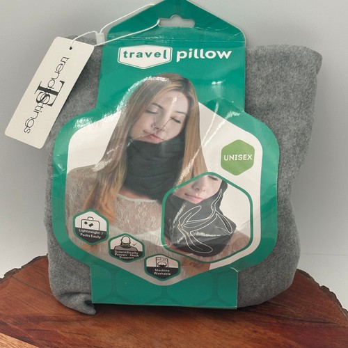 NWT Travel Neck Pillow Gray Wrap Around Support Brand MSRP $65