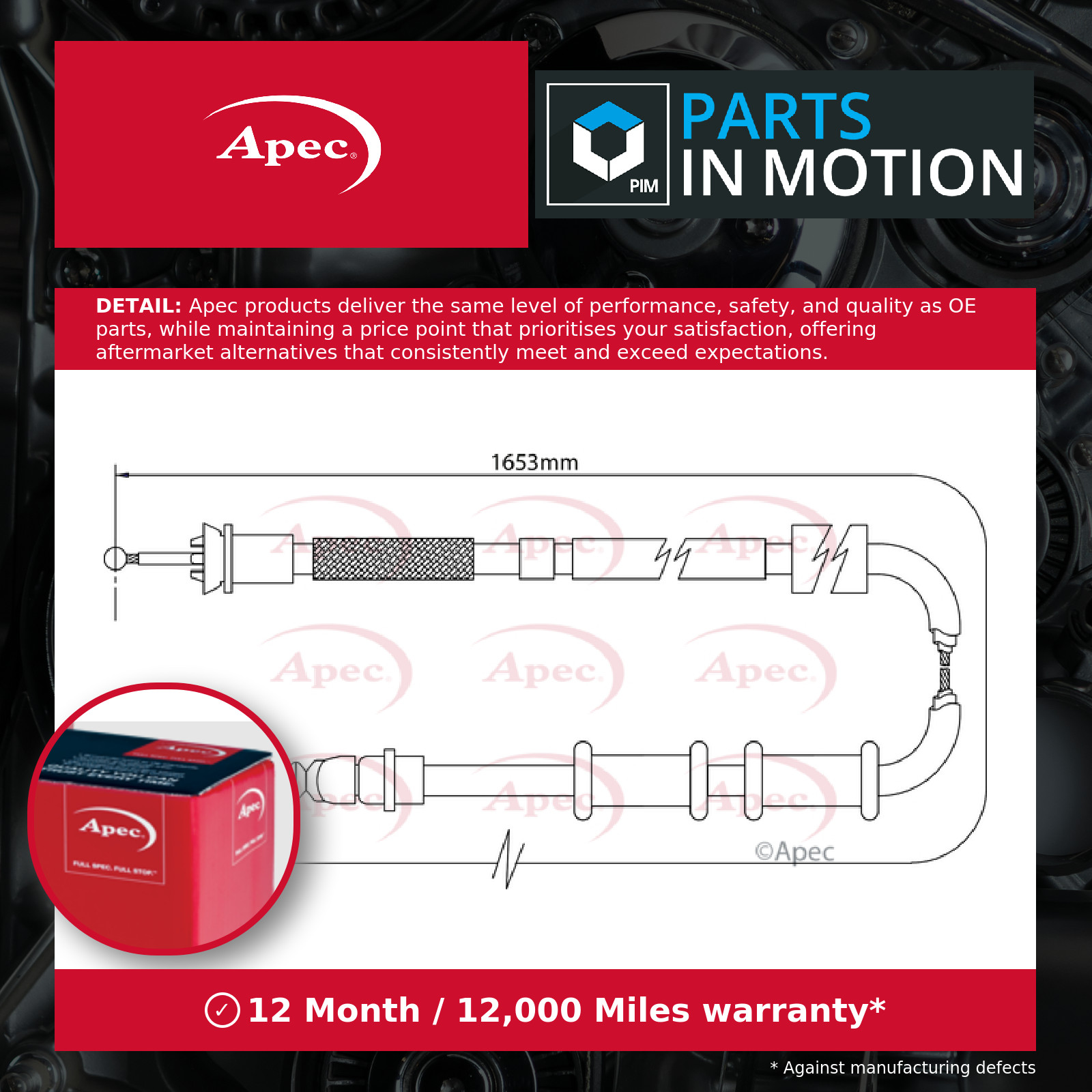Apec Red Brake Cable CAB1111 - Engineered for Performance to Match OE Quality - Image 3