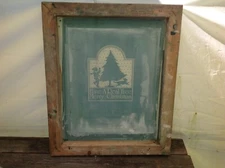 Vintage Silk Screen Printing "Have A Real Tree Merry Christmas" Wood Frame