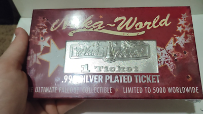 Fallout Nuka World Ticket Replica Silver Plated Ingot Official
