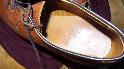 ALLEN EDMONDS Oxford 9551 Bright Brown Pebbled Leather 9.5 B +AE