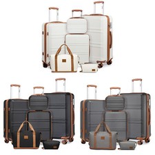 6PCS Reiseset ABS Hartschalenkoffer Trolley K...