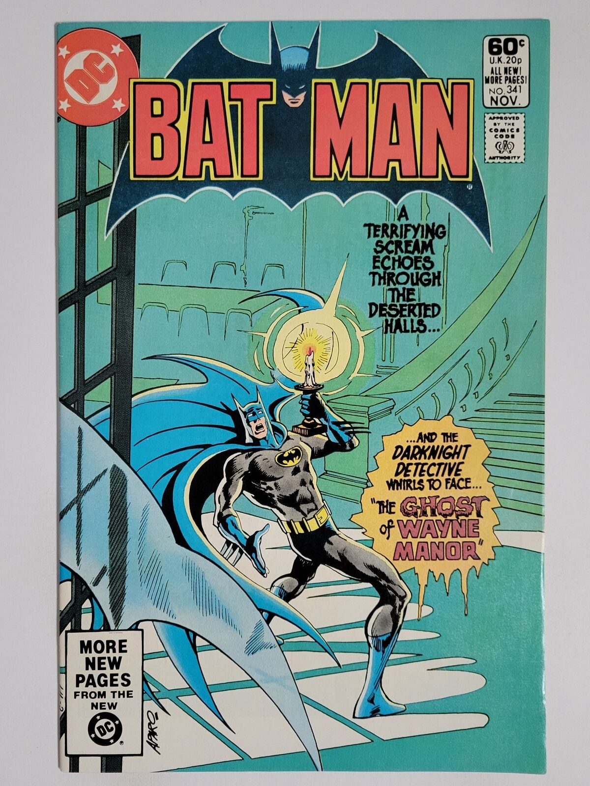 BATMAN #341 (VF-) 1981 "THE GHOST of WAYNE MANOR!" MAN-BAT APPEARANCE! BRONZE