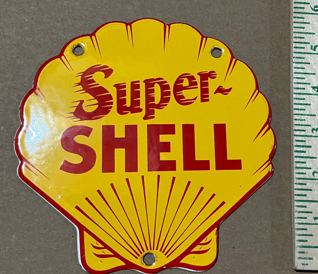 Vintage Style Super Gas Pump Gasoline Service Die-cut Porcelain Sign | eBay