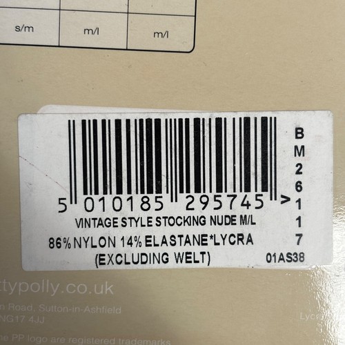 Pretty Polly Vintage Nylons Back Seam 10 Denier Nude Size Medium Large Stockings - Picture 9 of 10