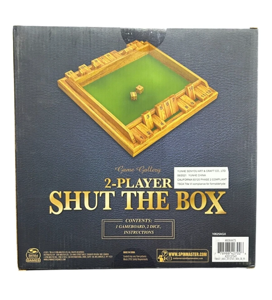 Two-Player Shut the Box Strategy Game for Kids and Adults Aged 5 and up - Image 2 of 2