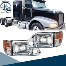 Halogen Headlight Assembly Pair For International 9200 9400 5900 W/ Corner Lamps