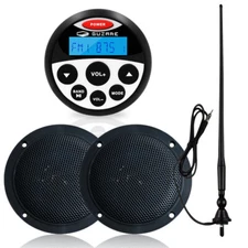 GUZARE Marine Bluetooth Stereo Kit with Waterproof Speaker and Antenna