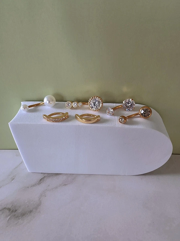 Anillos ombligo oro 14k plata sin deslustre impermeables piercing ombligo joyería Foto 4 de 4