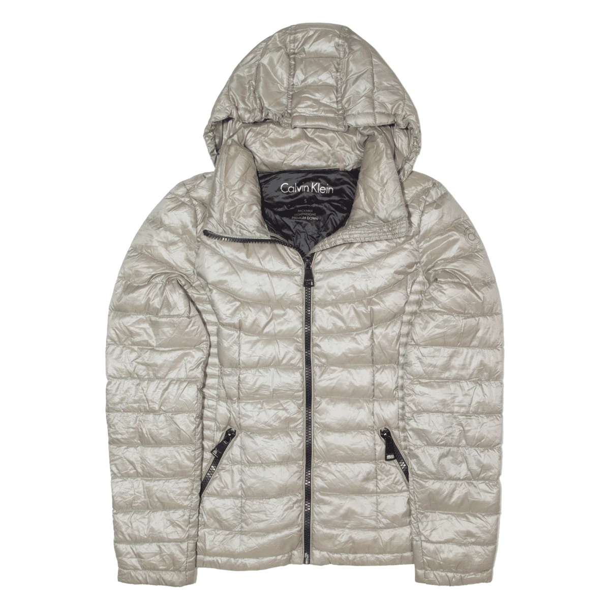 Calvin klein deals silver puffer jacket