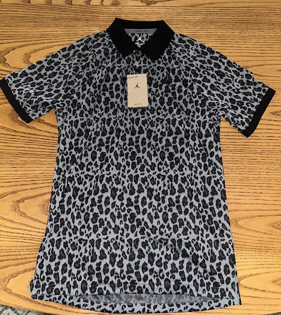 NIKE JORDAN GOLF MENS DRI FIT LEOPARD PRINT GOLF POLO SIZE NIKE JORDAN GOLF MENS DRI FIT LEOPARD PRINT GOLF POLO SIZE
