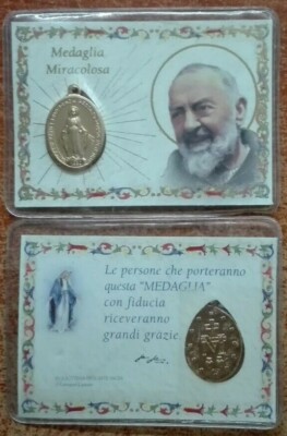 Padre Pio - Image With Miraculous Medal
