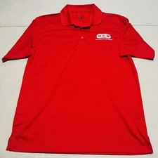 H-E-B Polo Shirt Men Red Polo Short Sleeve Worker Employee Issue Workwear-M-9338
