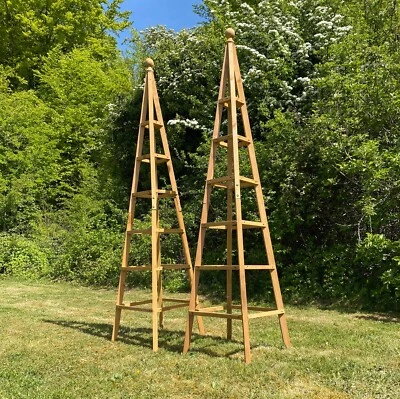 Wooden Garden Obelisk 1.9m (Set of 2) Pyramid Climbing Plant Support Trellis