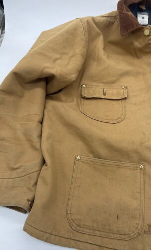 Vintage Carhartt Jacket Mens Blanket Lined Chore Barn Duck Canvas Black C01 BRN - Picture 2 of 6