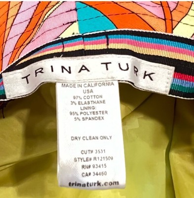 TRINA TURK Abstract Floral Print Shade Hat-Wide Posable Brim  display picture 1