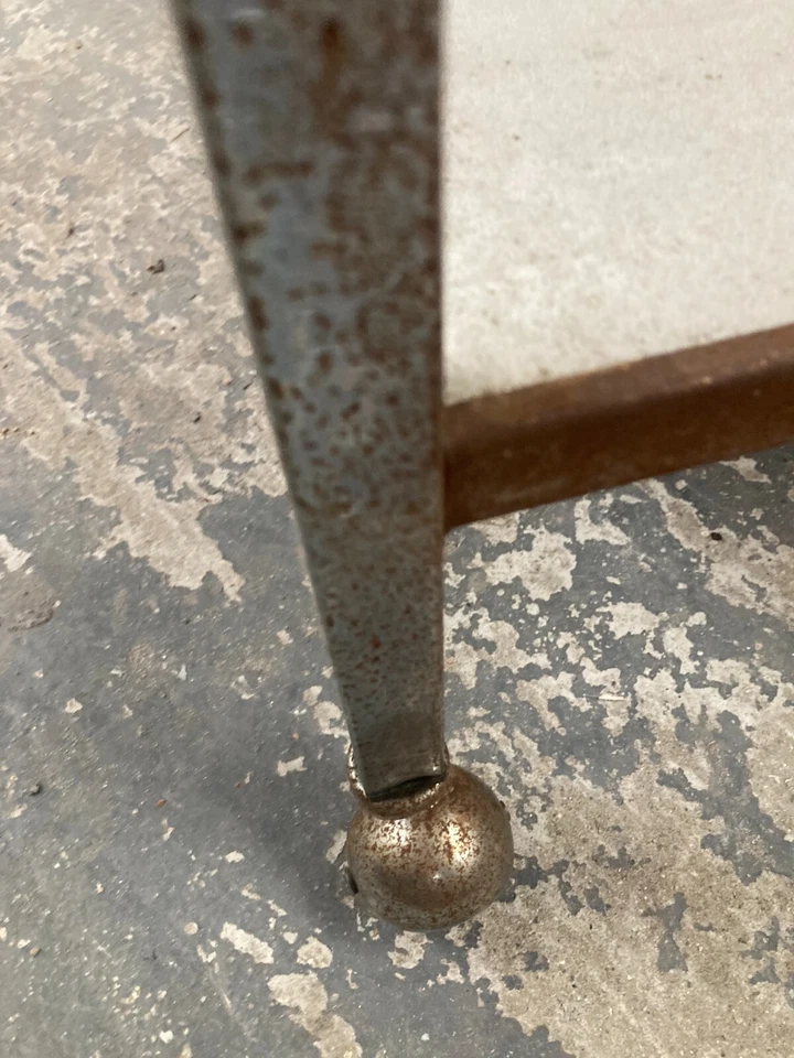 Vintage Chrome Metal Trolley Coffee Table on Castors Wheels - Project TLC - Image 4 of 4