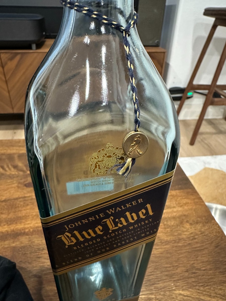 Johnnie Walker Blue Label Scotch Whiskey EMPTY 750ml Bottle No Box