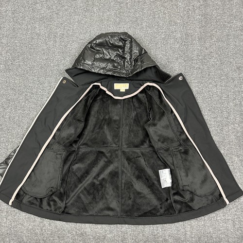 Michael Kors Jacket Girls Sz 7/8 Black Rose Gold Zipper Fleece Lined Soft Shell - Picture 7 of 12