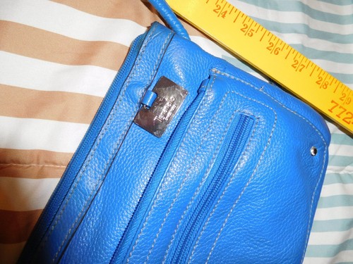 TIGNANELLO blue leather small crossbody purse PEBBLED LEATHER - Picture 5 of 15