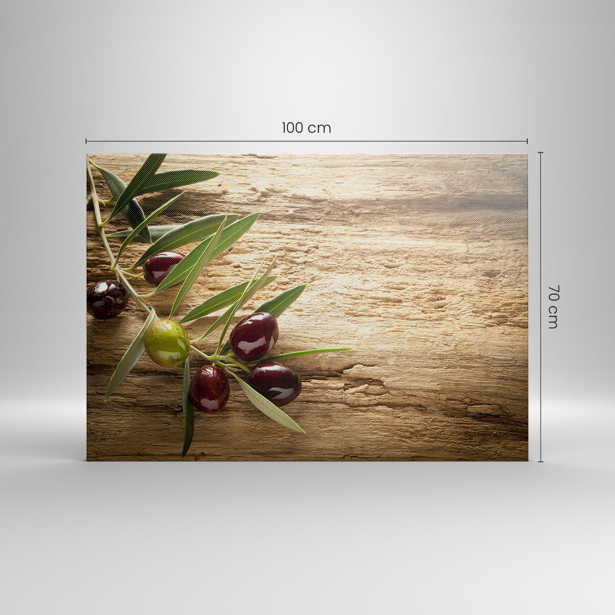 Tableau Verre XXL 160x50 Cm – Olive Italie Arôme Cuisine, Impression 3D Moderne Panoramique Salon Chambre