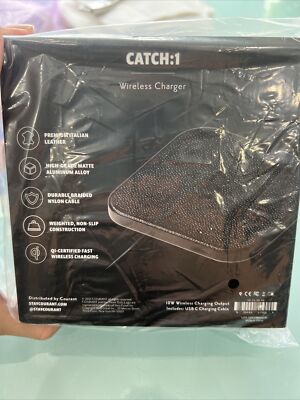 CATCH:1 ワイヤレス充電パッド Courant Courant Catch : 1 Qi-Certified Fast wireless charger black leather