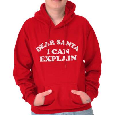 Christmas Dear Santa I Can Explain Xmas Joke Hoodie Hooded Sweatshirt Men Women