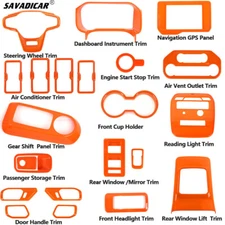 22x Orange Inner Full Set Dash Bezel Decor Cover Trims Kit For Ford Bronco 2021+