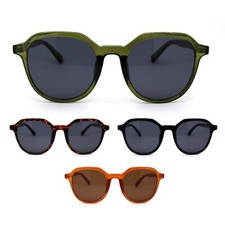 Mod Plastic Horn Rim Retro Round Rectangular Sunglasses