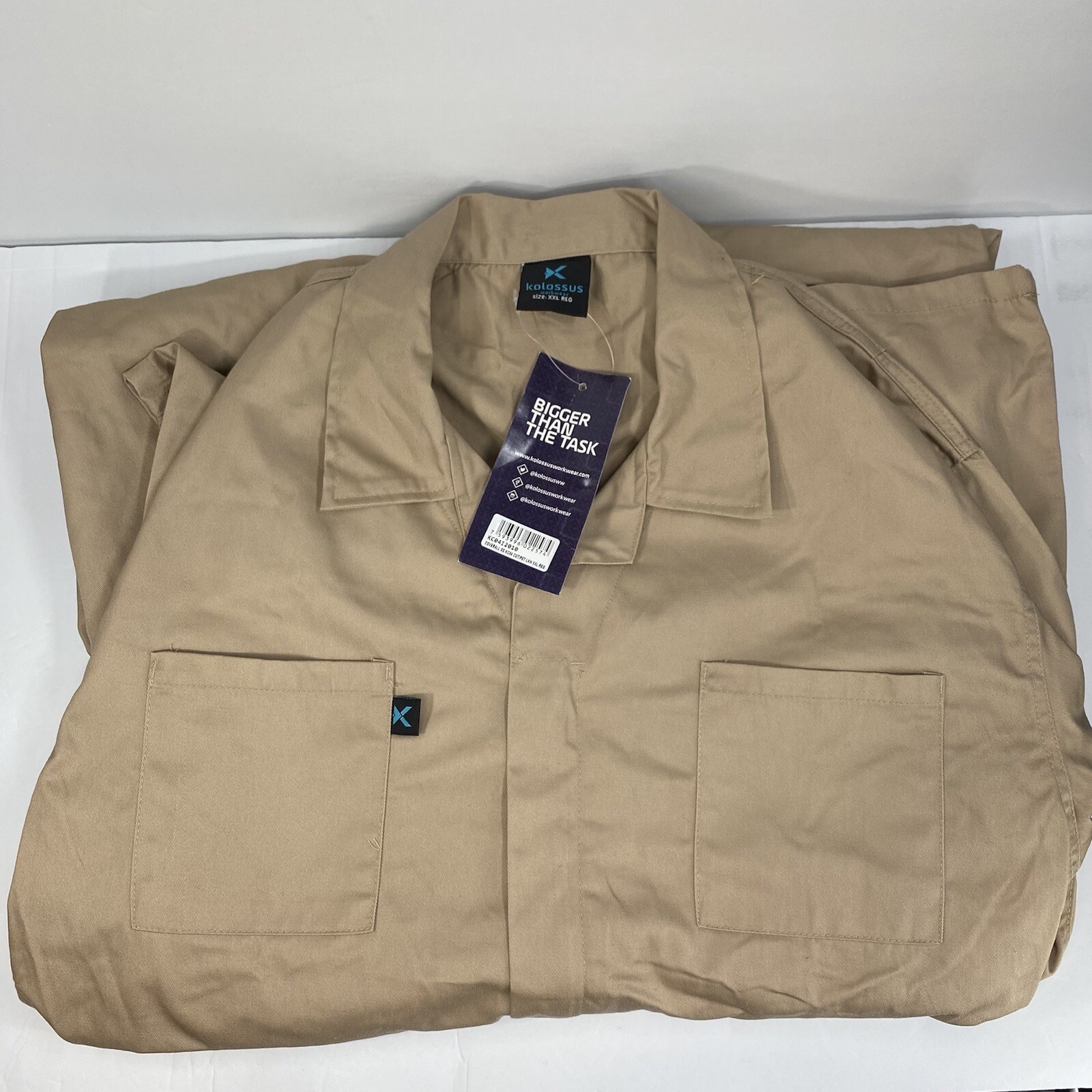 Kolossus Coveralls Mens 2XL Cotton Blend Short Sleeve ZipFront Pockets