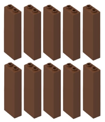  LEGO 10x New 1x2x5 Reddish Brown Bricks Column Pillar Wall Support Beams Castle