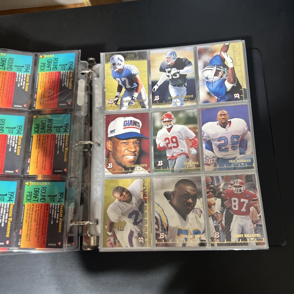 🔥1994 Bowman Football Set Marshal Faulk, Mawae, Bruce, Sehorn, Levens Rookies, - Image 3 of 4