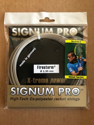 (5PACKS) Signum Pro Firestorm 16G /1.30mm-Premium Co-Poly Tennis string set 12m