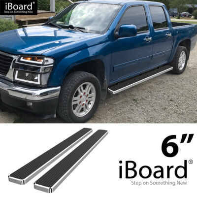Polished Stainless Steel 6'' iBoard Fit 04-12 Chevy Colorado/GMC Canyon Crew Cab
