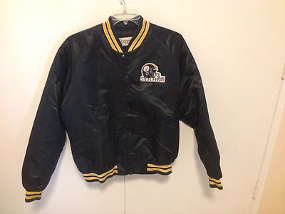 Vintage 80s 90s Chalk Line Pittsburgh Steelers Snap Knopf Up Satin Jacke, Gr: XL