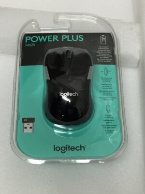 NEW Logitech M525 Power Plus Optical Wireless Laser Mouse  910-002696 Black Gray