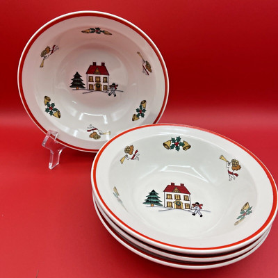 The Joy Of Christmas Jamestown China Set of 4 Holiday Cheer Season Soup Bowls