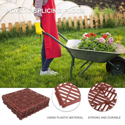 5 Pcs Rutschfeste Bodenmatte Garten Kunststoffboden Outdoor-Fußmatten - Bild 5 von 12