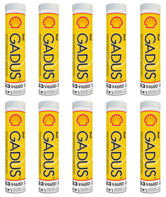 10 Pack Shell Gadus S3 V460D #2 Grease; 550027657; (10) 14oz tubes