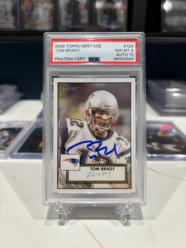 2006 TOPPS HERITAGE ON CARD AUTO TOM BRADY PSA 8 AUTO 10 INVEST GOAT HOF TB12