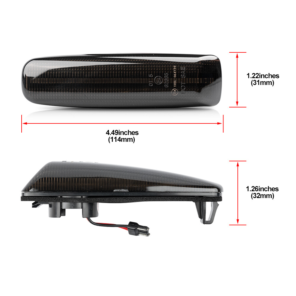 LED Smoked Dynamic Side Marker Turn Signal Lights For 1990-2000