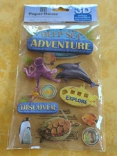 Paper House Productions- 3D Sticker 4.5" x 7" Sheet, Deep Sea Adventure, Travel