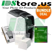 Zebra ZC100 Series Single Side Photo ID Card Printer Bundle NEW