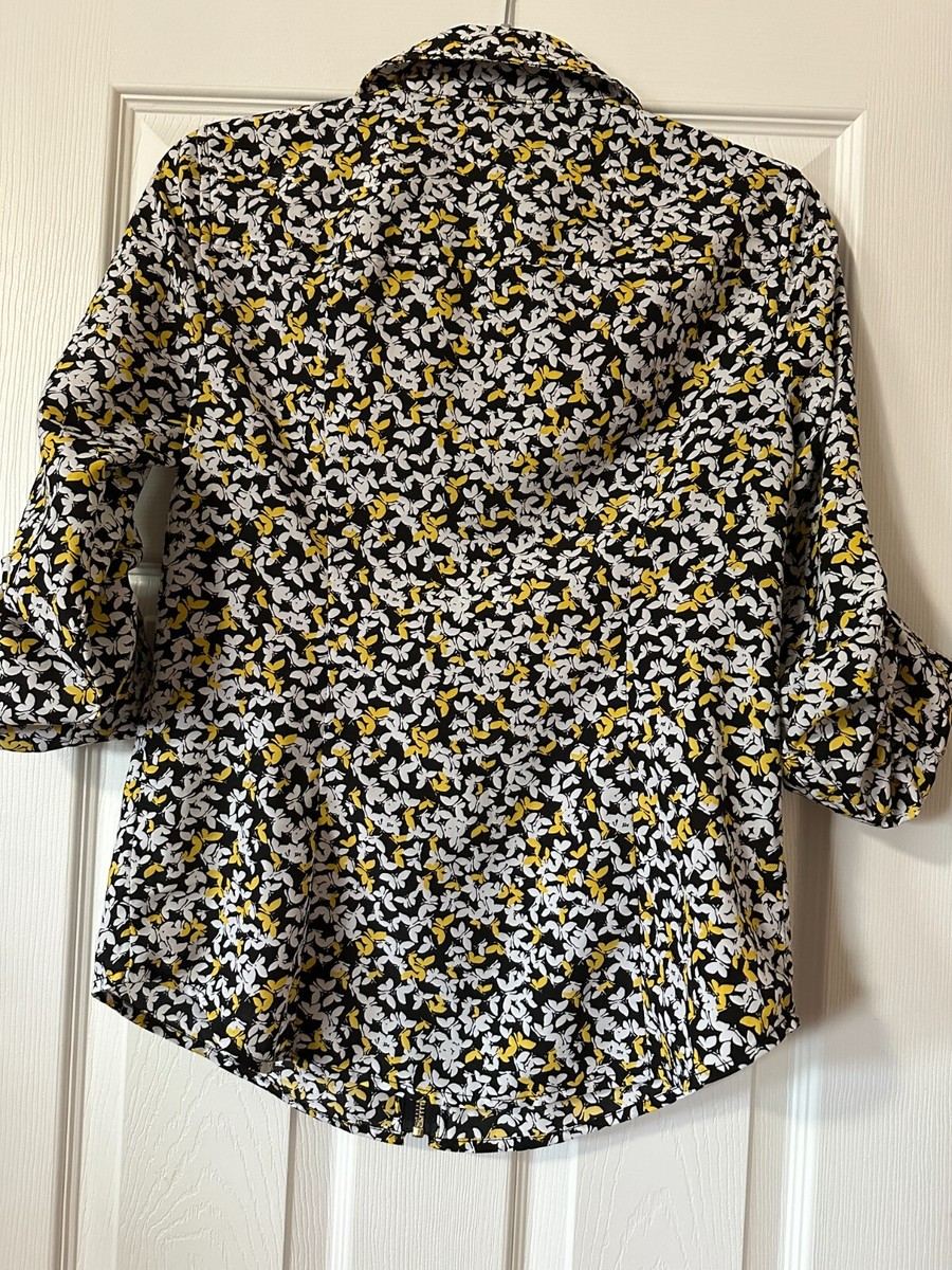 MICHAEL KORS Woman's Small Full Zip Jacket Top Black,Yellow