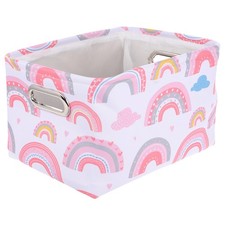 Image of Nursery Storage Bin Small Baskets with Handles for Kids Cloth Organizer Canvas
