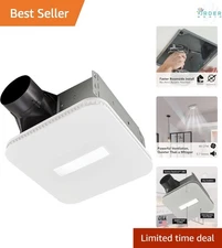 Exhaust Fan White 80 CFM LED Light Roomside Installation ENERGY STAR
