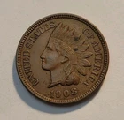 1908  Indian Head Cent Full Liberty & Diamonds